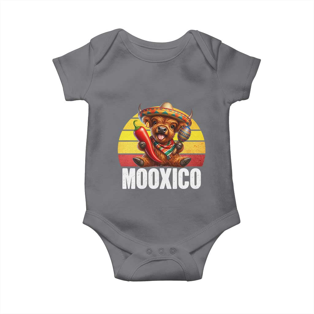 Funny Highland Cow MooXico Baby Onesie Cinco De Mayo Fiesta Party