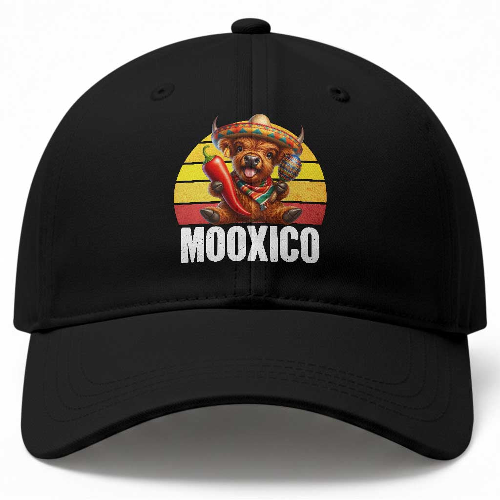 Funny Highland Cow MooXico Baseball Cap Cinco De Mayo Fiesta Party
