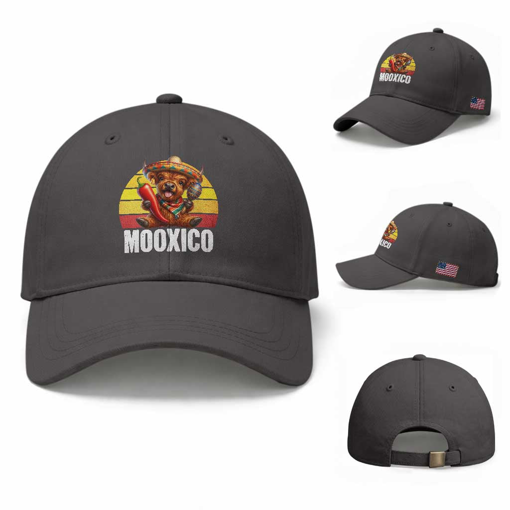 Funny Highland Cow MooXico Baseball Cap Cinco De Mayo Fiesta Party