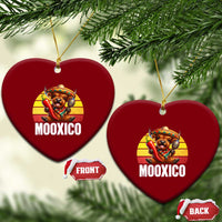 Funny Highland Cow MooXico Ceramic Ornament Cinco De Mayo Fiesta Party