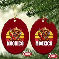 Funny Highland Cow MooXico Ceramic Ornament Cinco De Mayo Fiesta Party