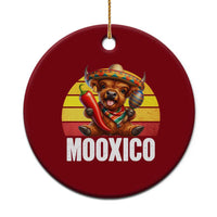 Funny Highland Cow MooXico Ceramic Ornament Cinco De Mayo Fiesta Party