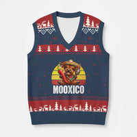 Funny Highland Cow MooXico V-Neck Knit Sweater Vest Cinco De Mayo Fiesta Party