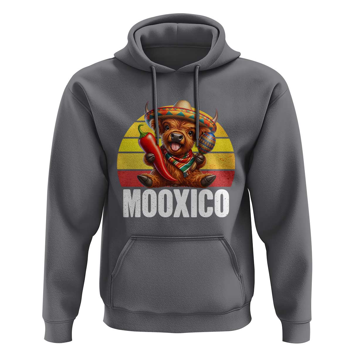 Funny Highland Cow MooXico Hoodie Cinco De Mayo Fiesta Party