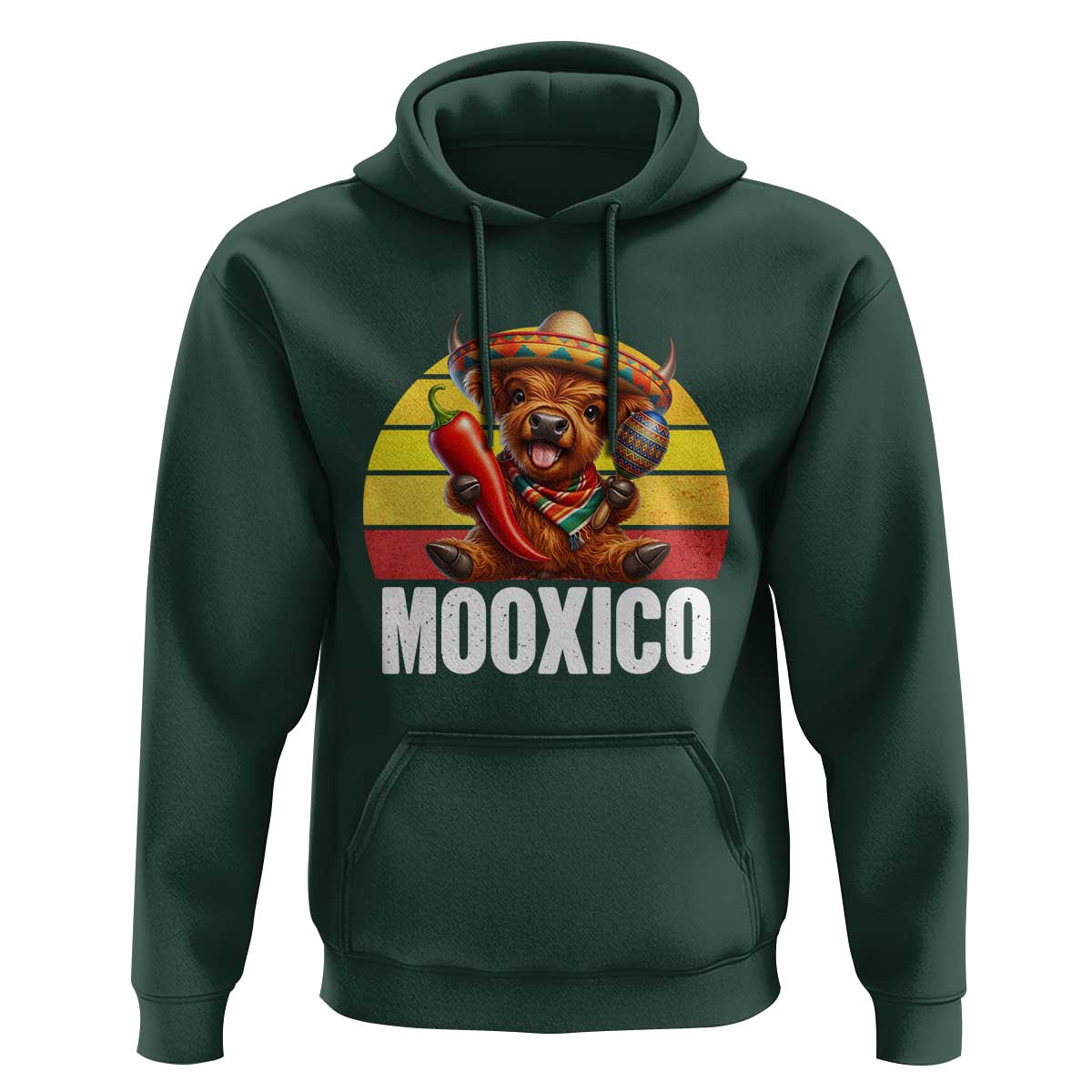 Funny Highland Cow MooXico Hoodie Cinco De Mayo Fiesta Party