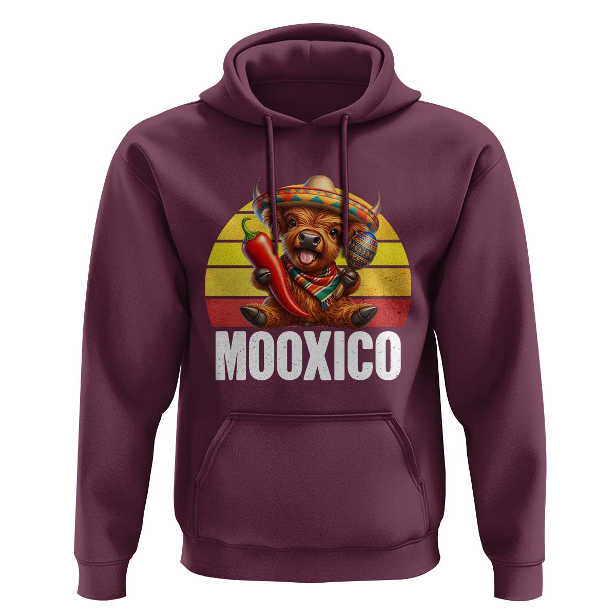 Funny Highland Cow MooXico Hoodie Cinco De Mayo Fiesta Party