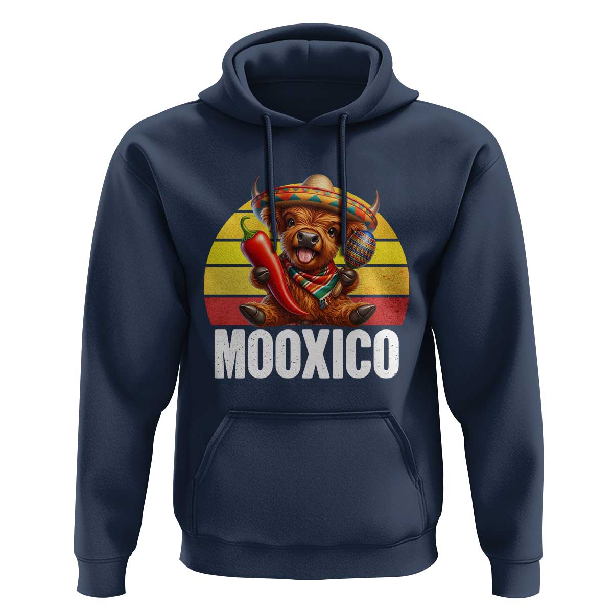 Funny Highland Cow MooXico Hoodie Cinco De Mayo Fiesta Party