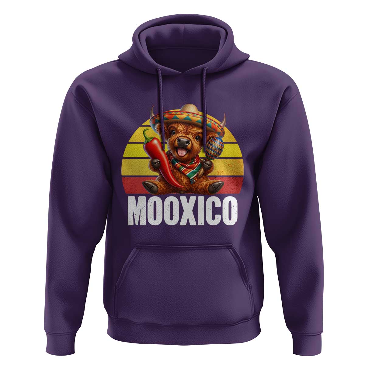 Funny Highland Cow MooXico Hoodie Cinco De Mayo Fiesta Party