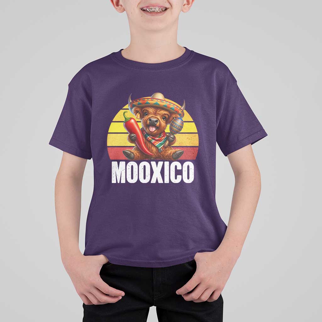 Funny Highland Cow MooXico T Shirt For Kid Cinco De Mayo Fiesta Party