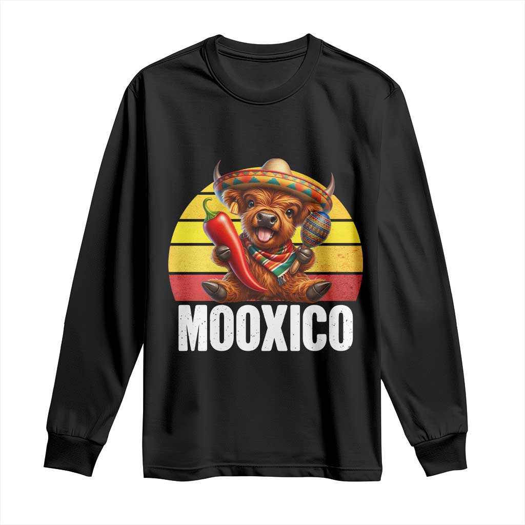 Funny Highland Cow MooXico Long Sleeve Shirt Cinco De Mayo Fiesta Party