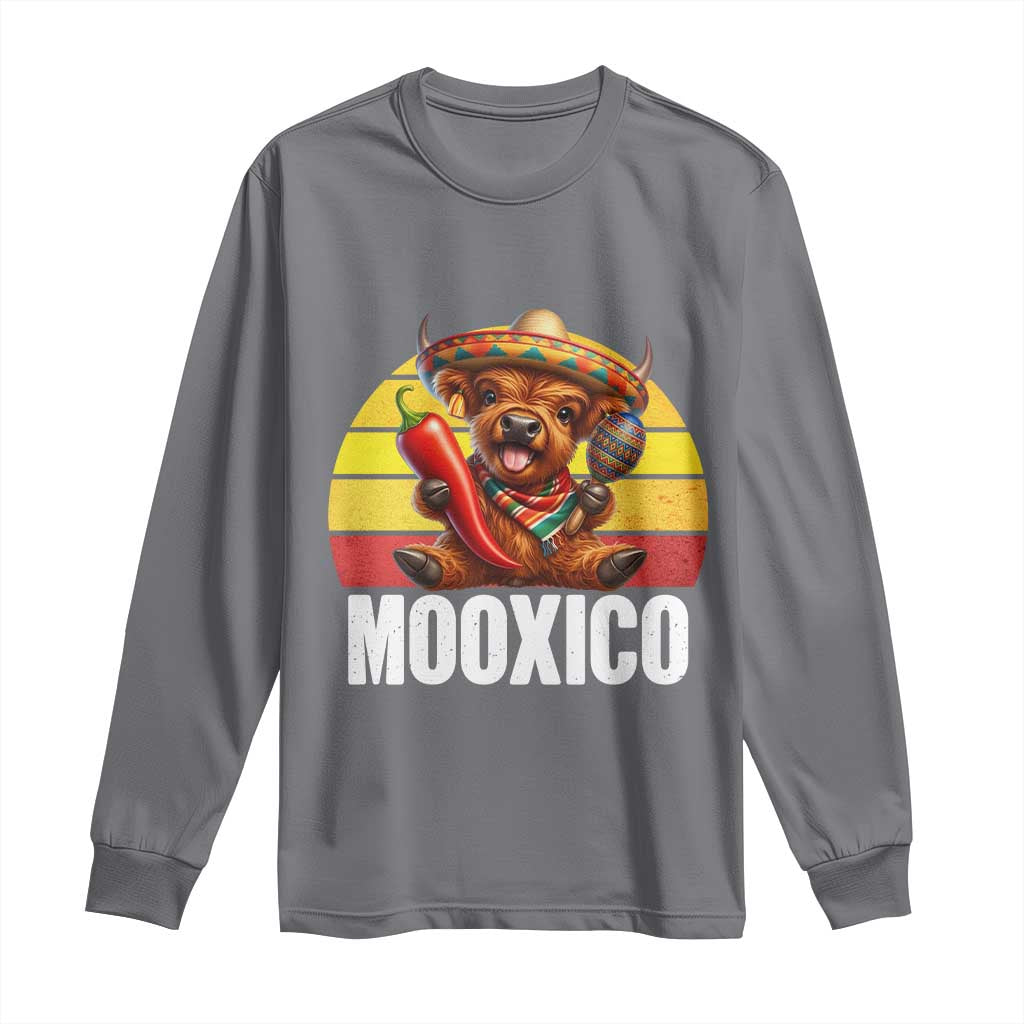 Funny Highland Cow MooXico Long Sleeve Shirt Cinco De Mayo Fiesta Party