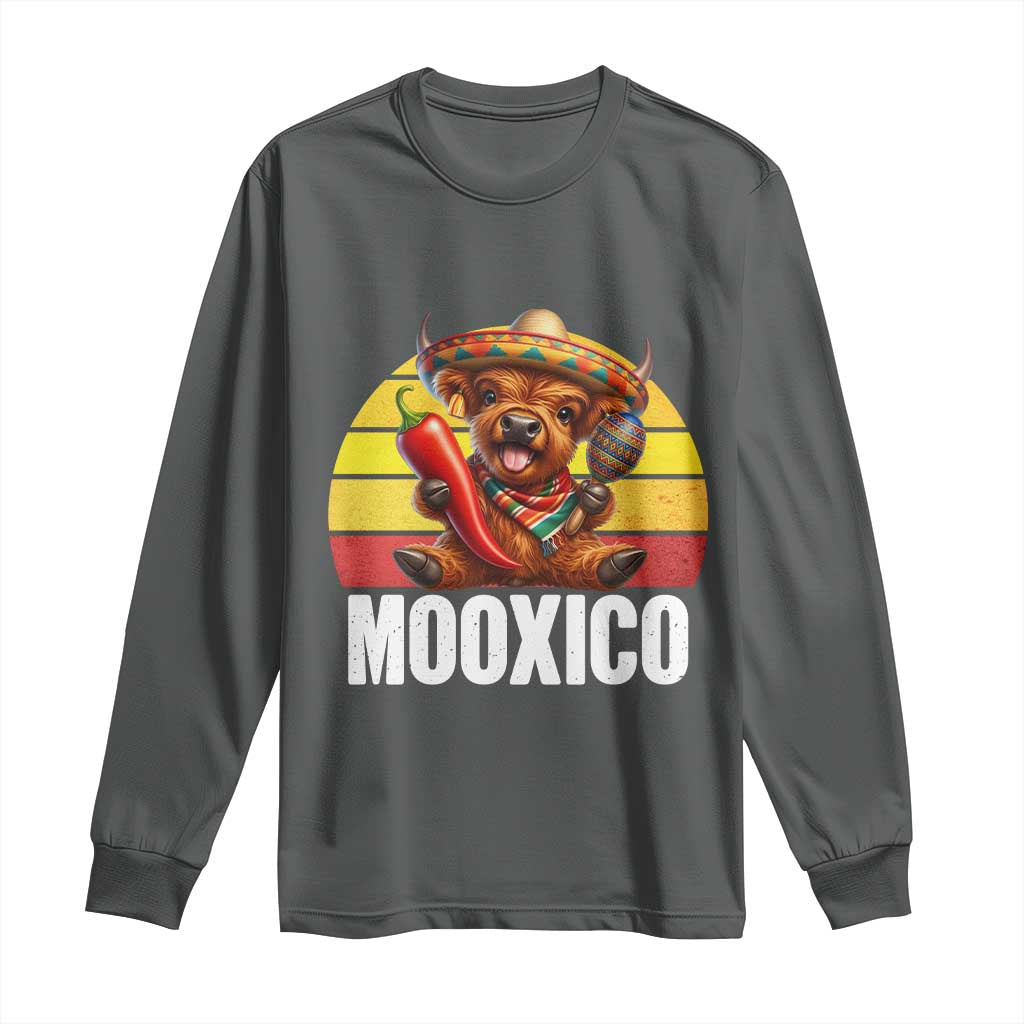 Funny Highland Cow MooXico Long Sleeve Shirt Cinco De Mayo Fiesta Party