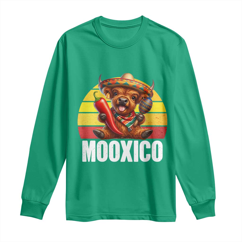Funny Highland Cow MooXico Long Sleeve Shirt Cinco De Mayo Fiesta Party