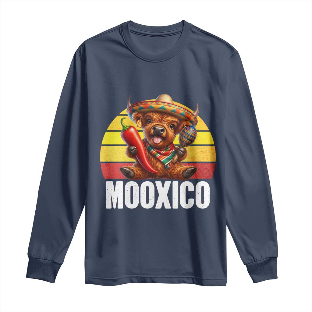 Funny Highland Cow MooXico Long Sleeve Shirt Cinco De Mayo Fiesta Party