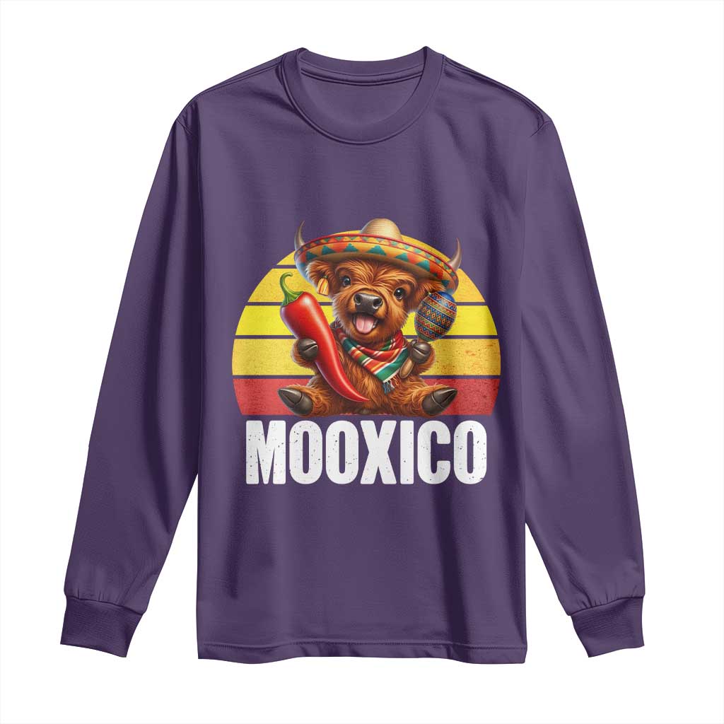 Funny Highland Cow MooXico Long Sleeve Shirt Cinco De Mayo Fiesta Party