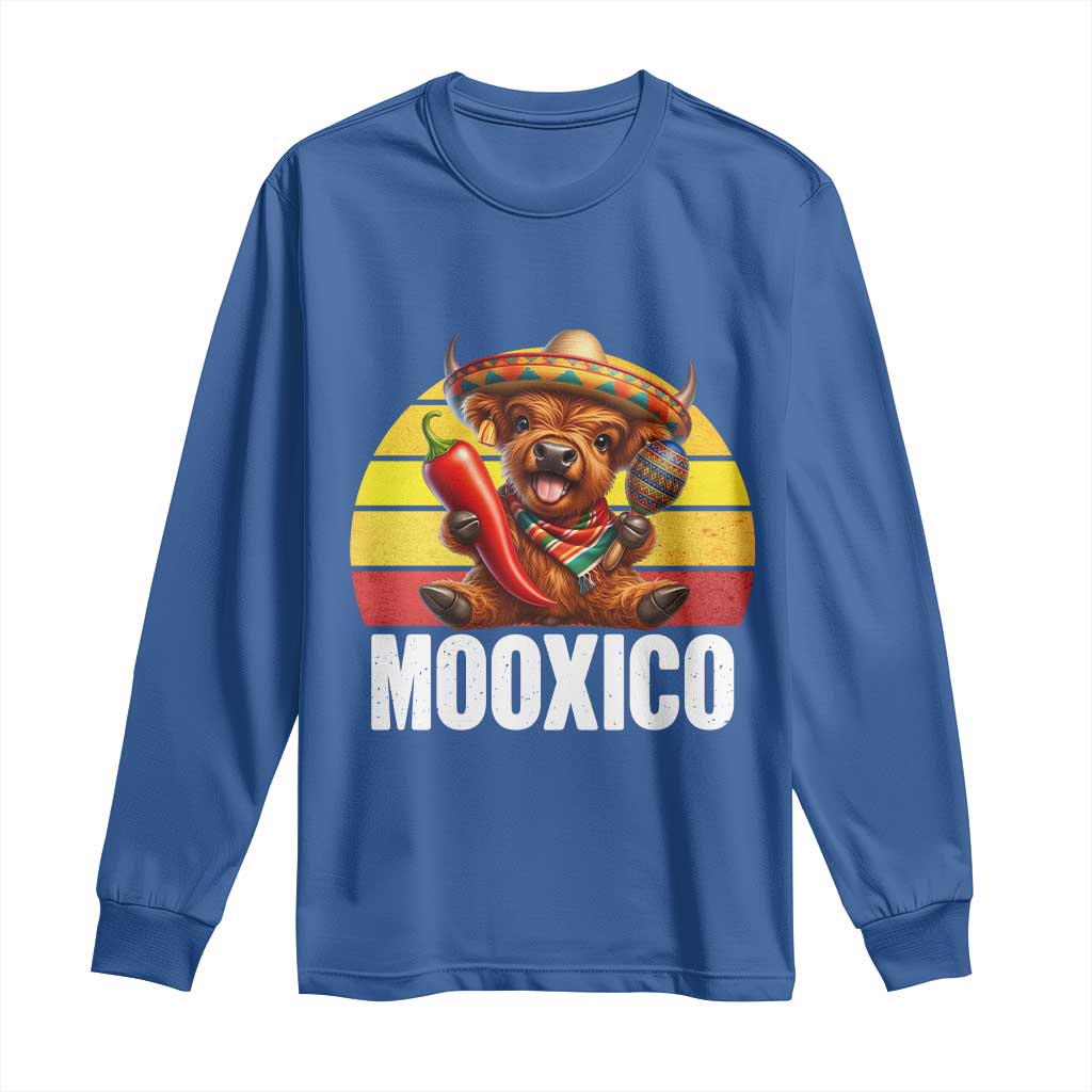Funny Highland Cow MooXico Long Sleeve Shirt Cinco De Mayo Fiesta Party