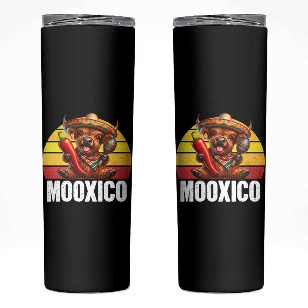Funny Highland Cow MooXico Skinny Tumbler Cinco De Mayo Fiesta Party