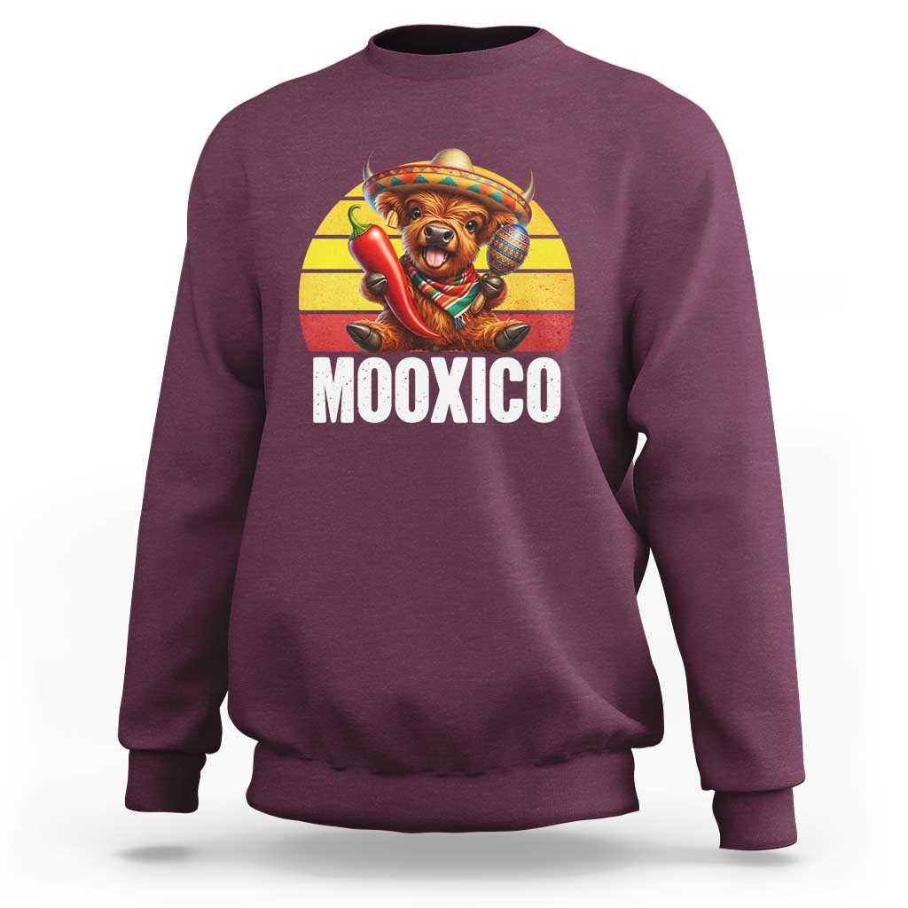 Funny Highland Cow MooXico Sweatshirt Cinco De Mayo Fiesta Party