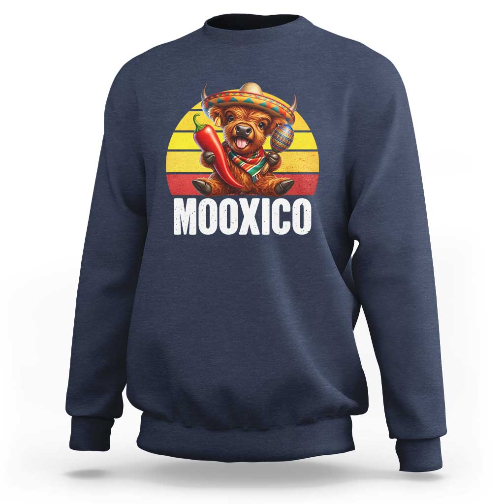 Funny Highland Cow MooXico Sweatshirt Cinco De Mayo Fiesta Party