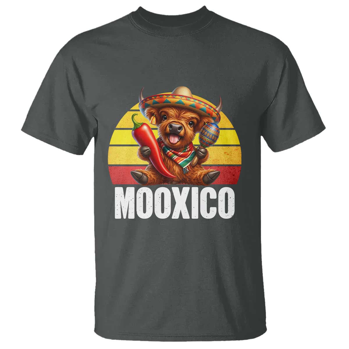 Funny Highland Cow MooXico T Shirt Cinco De Mayo Fiesta Party