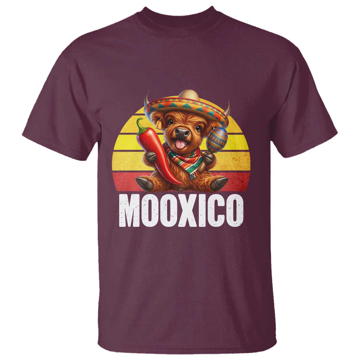 Funny Highland Cow MooXico T Shirt Cinco De Mayo Fiesta Party