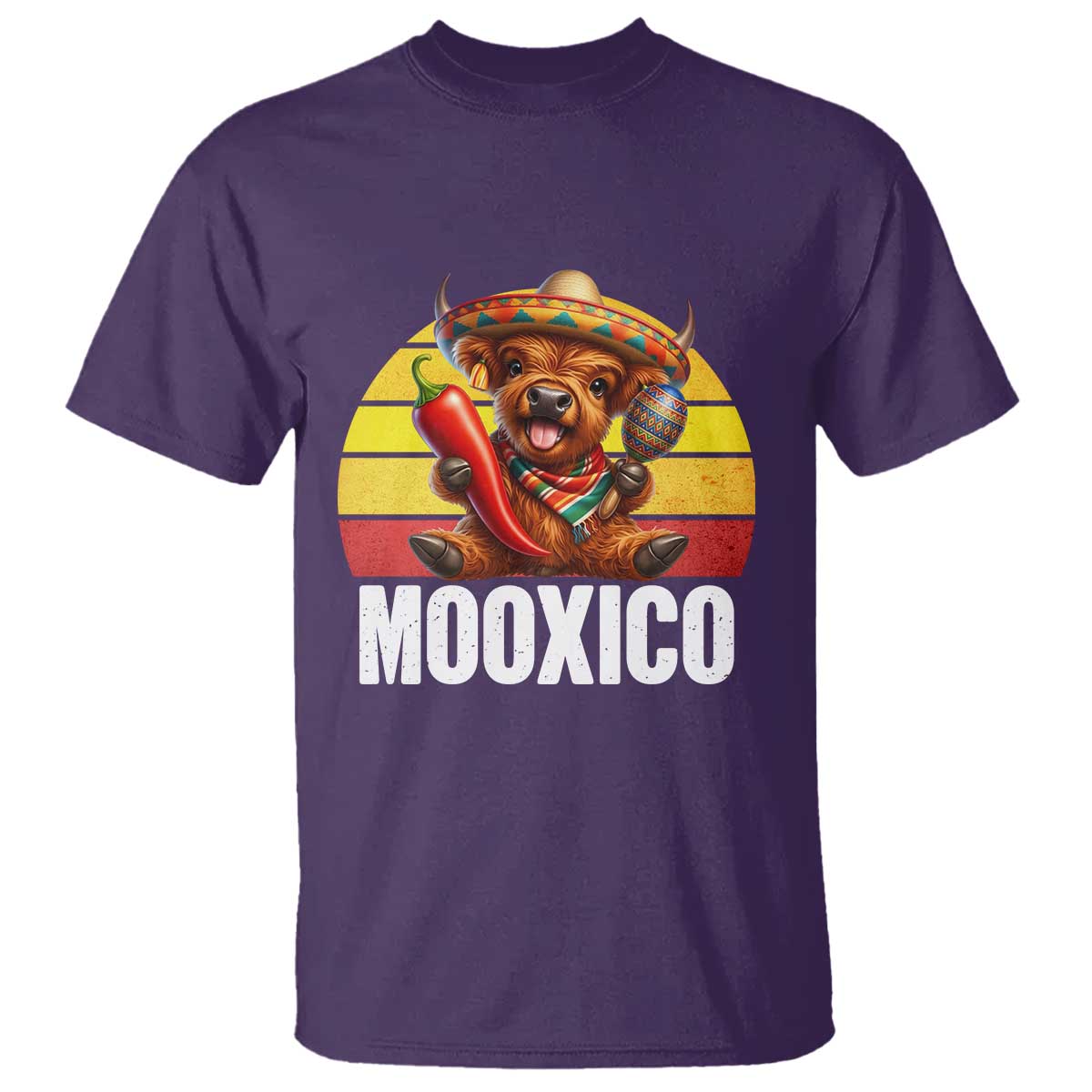 Funny Highland Cow MooXico T Shirt Cinco De Mayo Fiesta Party