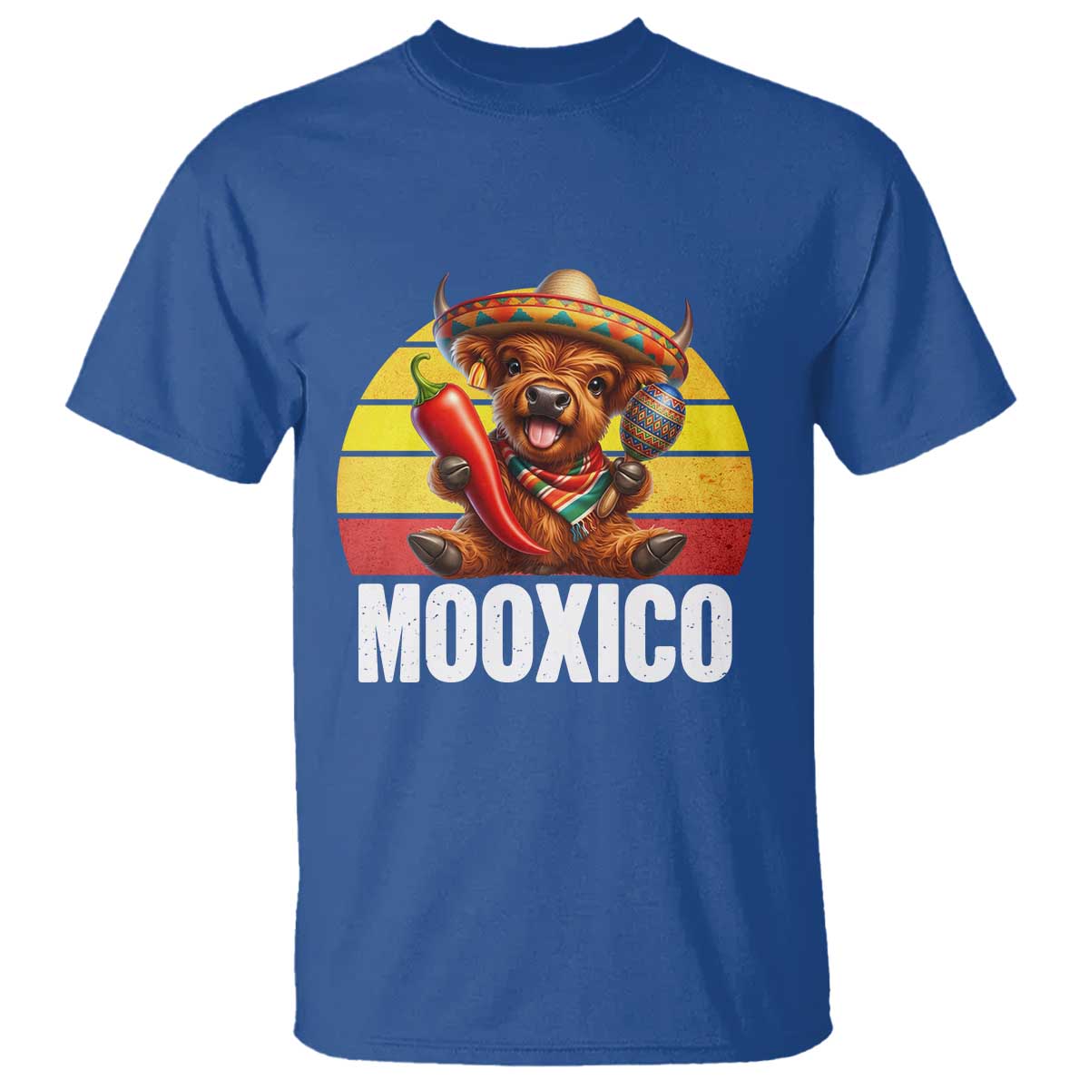 Funny Highland Cow MooXico T Shirt Cinco De Mayo Fiesta Party