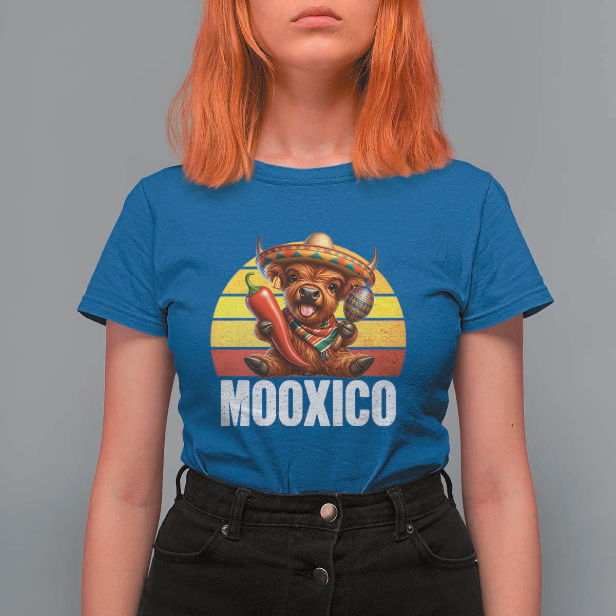 Funny Highland Cow MooXico T Shirt For Women Cinco De Mayo Fiesta Party