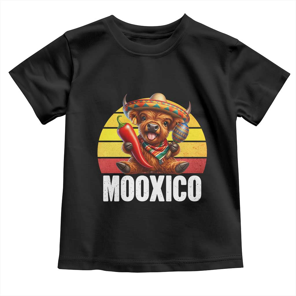 Funny Highland Cow MooXico Toddler T Shirt Cinco De Mayo Fiesta Party