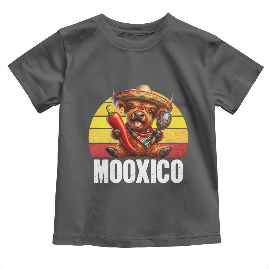 Funny Highland Cow MooXico Toddler T Shirt Cinco De Mayo Fiesta Party