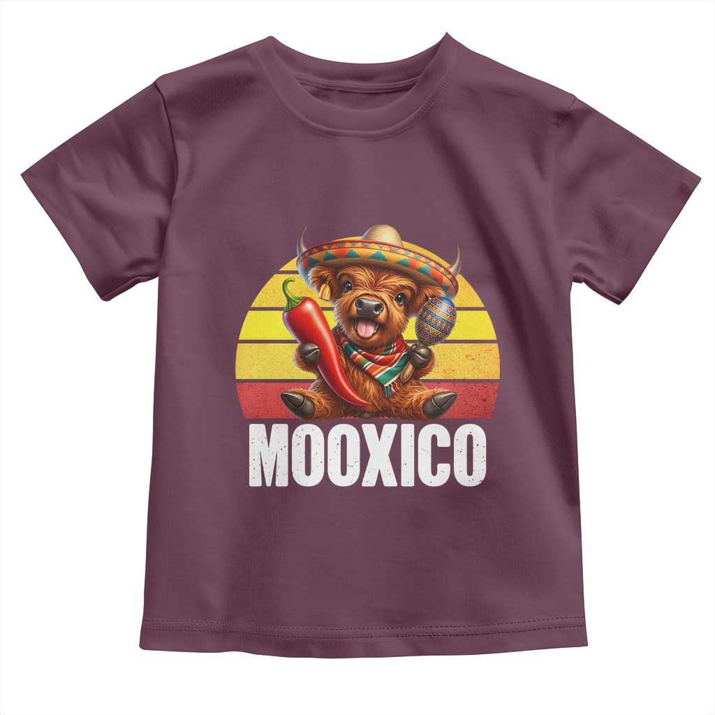 Funny Highland Cow MooXico Toddler T Shirt Cinco De Mayo Fiesta Party