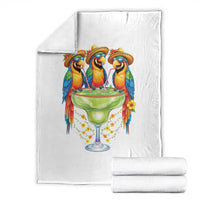Cinco De Mayo Summer Party Throw Blanket Funny Parrots Drinking Margaritas