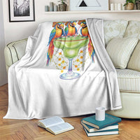 Cinco De Mayo Summer Party Throw Blanket Funny Parrots Drinking Margaritas