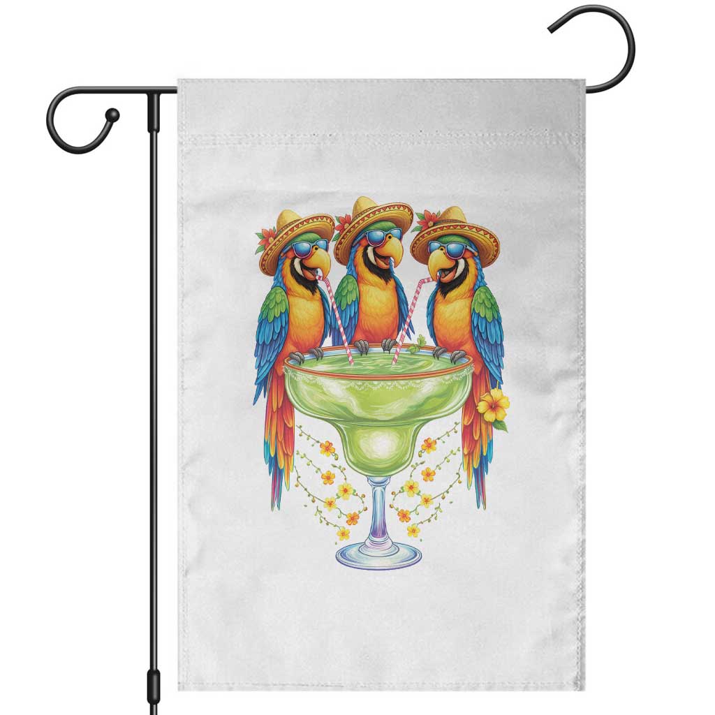 Cinco De Mayo Summer Party Garden Flag Funny Parrots Drinking Margaritas