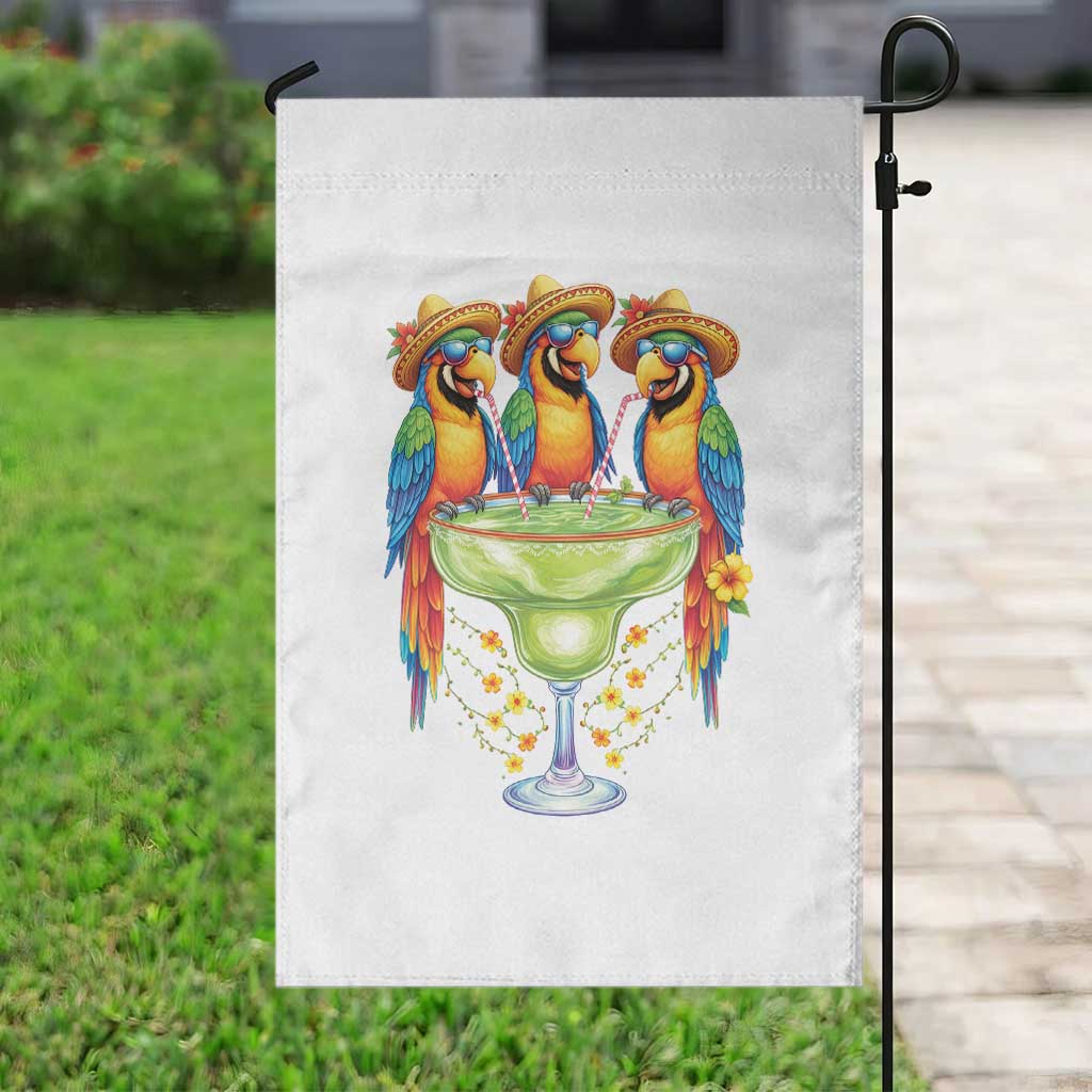 Cinco De Mayo Summer Party Garden Flag Funny Parrots Drinking Margaritas