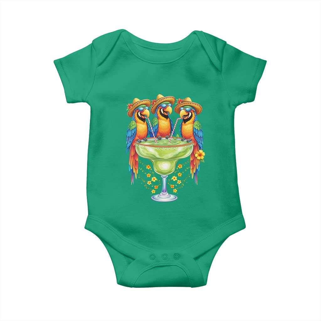 Cinco De Mayo Summer Party Baby Onesie Funny Parrots Drinking Margaritas