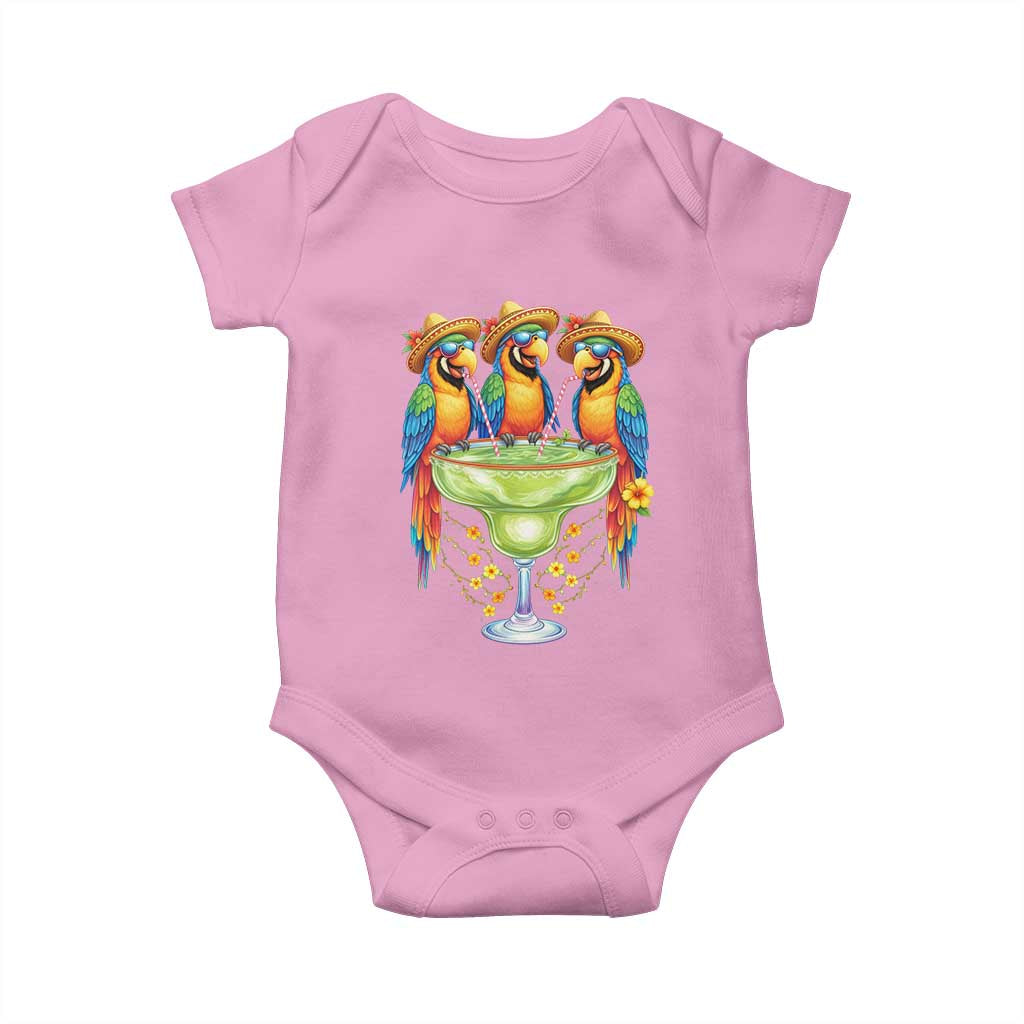 Cinco De Mayo Summer Party Baby Onesie Funny Parrots Drinking Margaritas