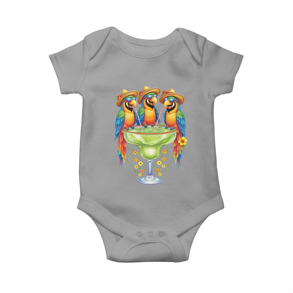 Cinco De Mayo Summer Party Baby Onesie Funny Parrots Drinking Margaritas