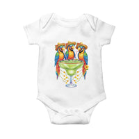 Cinco De Mayo Summer Party Baby Onesie Funny Parrots Drinking Margaritas