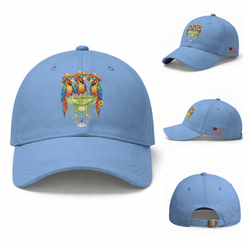 Cinco De Mayo Summer Party Baseball Cap Funny Parrots Drinking Margaritas