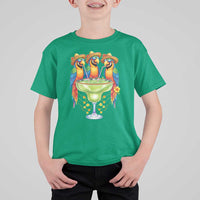 Cinco De Mayo Summer Party T Shirt For Kid Funny Parrots Drinking Margaritas
