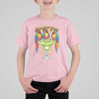 Cinco De Mayo Summer Party T Shirt For Kid Funny Parrots Drinking Margaritas
