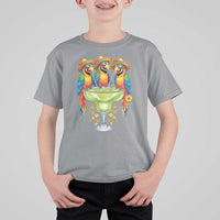Cinco De Mayo Summer Party T Shirt For Kid Funny Parrots Drinking Margaritas