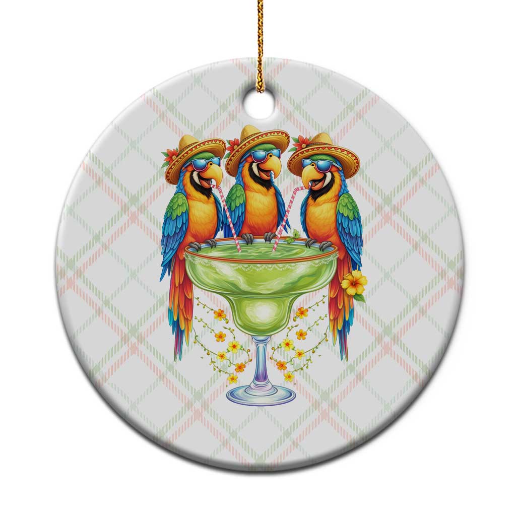 Cinco De Mayo Summer Party Ceramic Ornament Funny Parrots Drinking Margaritas