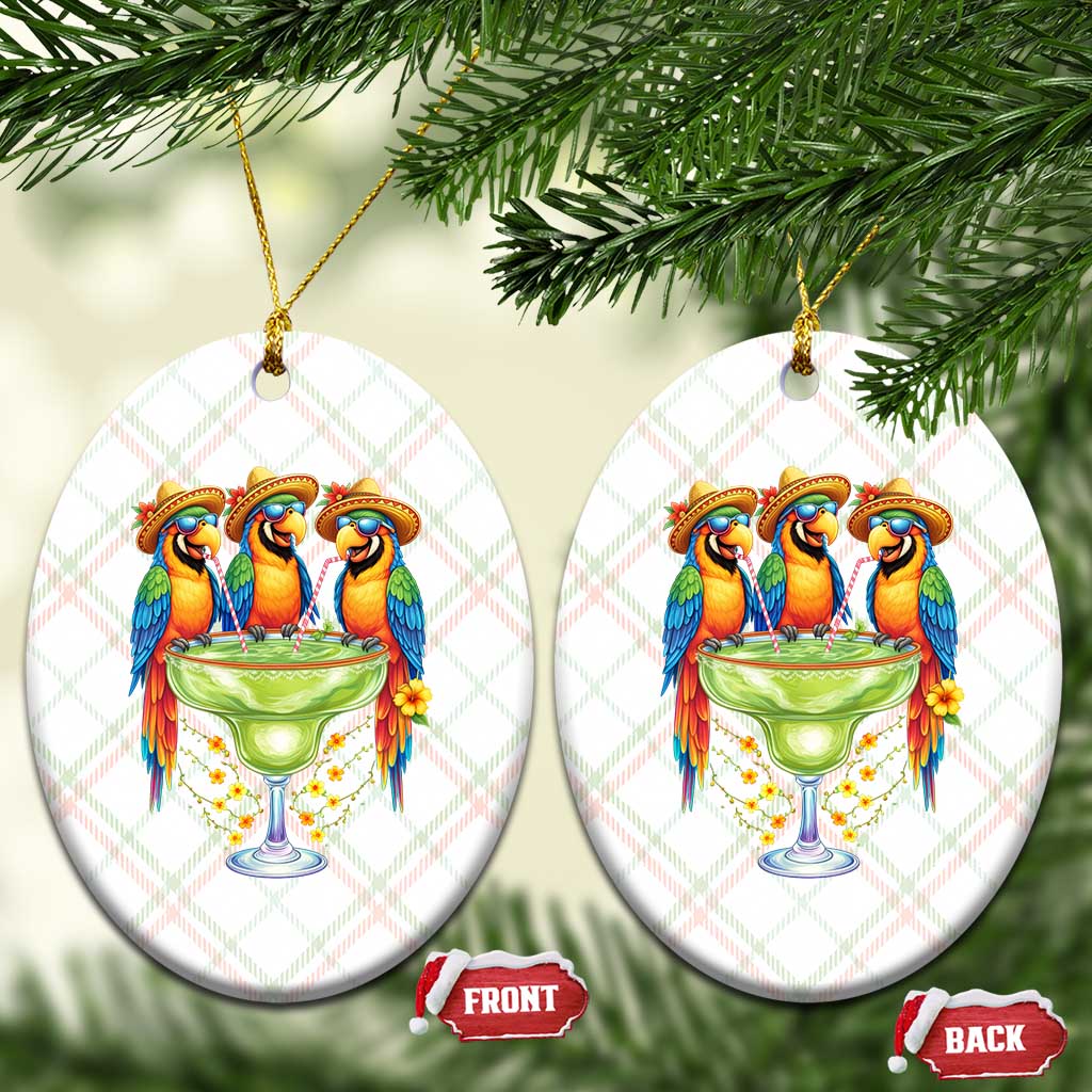Cinco De Mayo Summer Party Ceramic Ornament Funny Parrots Drinking Margaritas