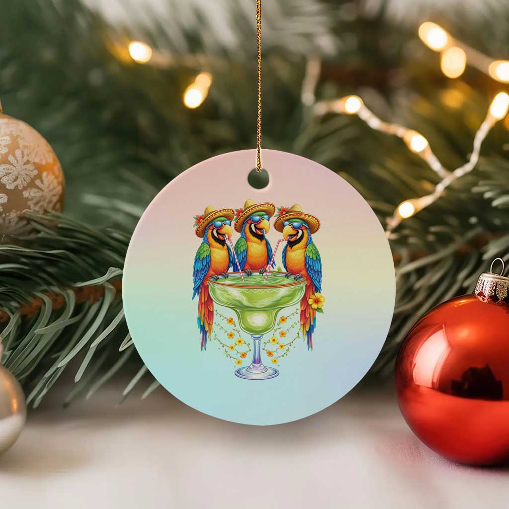 Cinco De Mayo Summer Party Ceramic Ornament Funny Parrots Drinking Margaritas