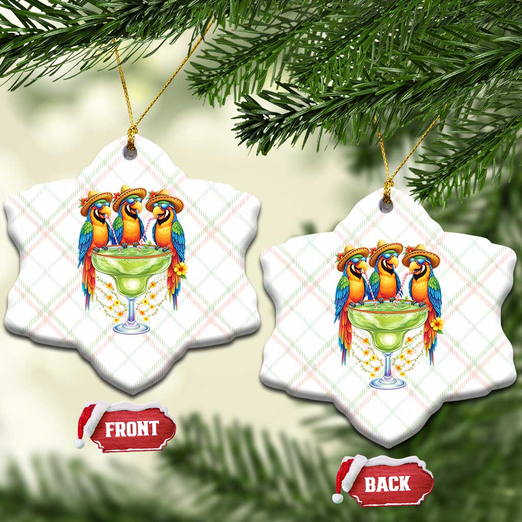 Cinco De Mayo Summer Party Ceramic Ornament Funny Parrots Drinking Margaritas