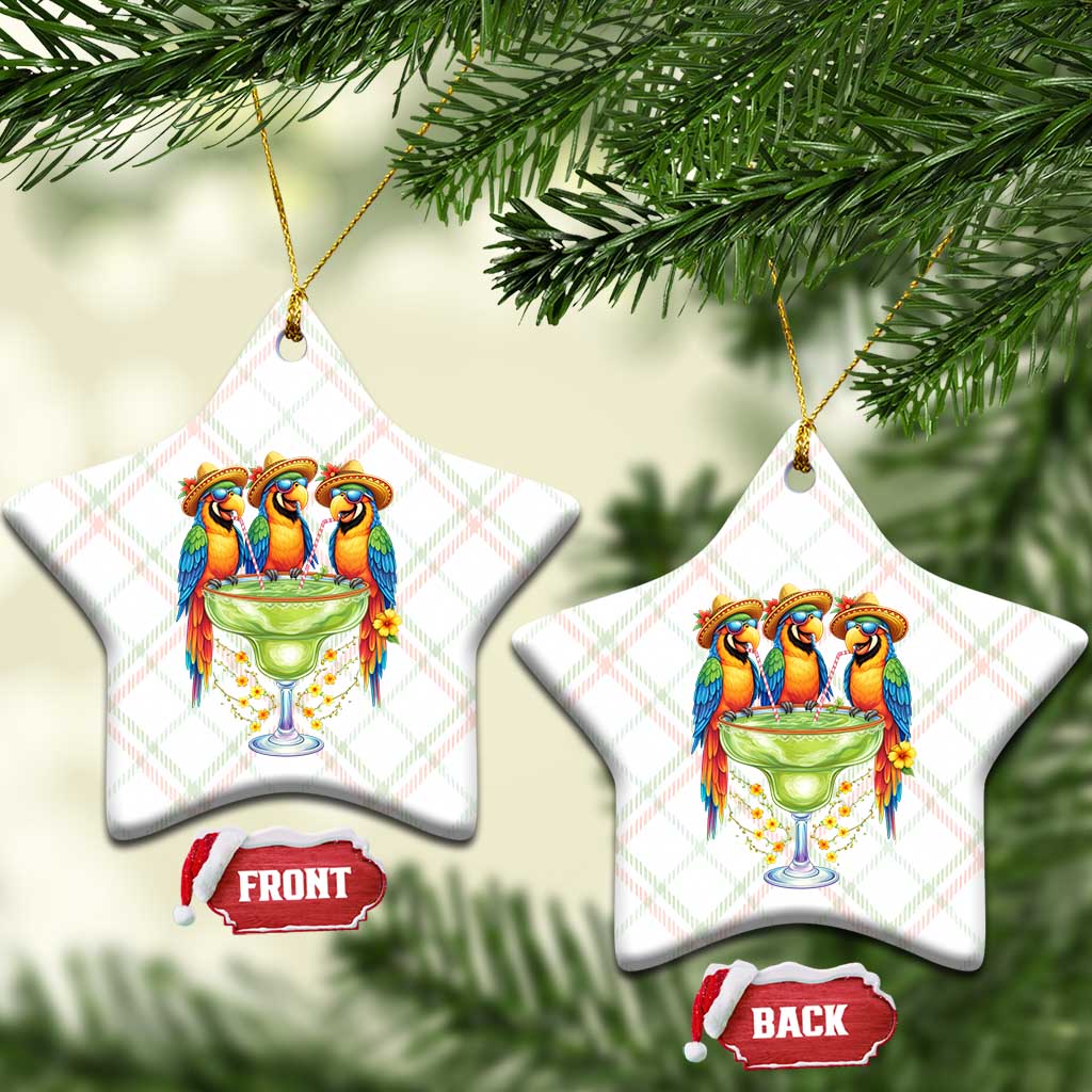 Cinco De Mayo Summer Party Ceramic Ornament Funny Parrots Drinking Margaritas