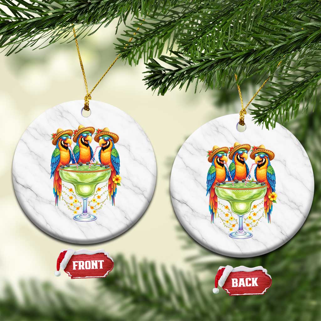 Cinco De Mayo Summer Party Ceramic Ornament Funny Parrots Drinking Margaritas