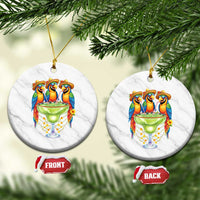 Cinco De Mayo Summer Party Ceramic Ornament Funny Parrots Drinking Margaritas